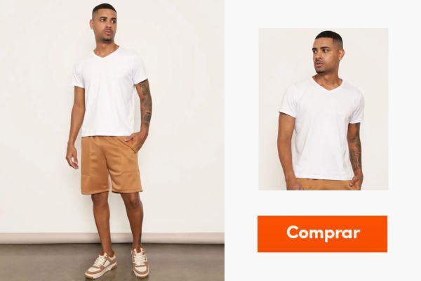 camiseta básica masculina branca