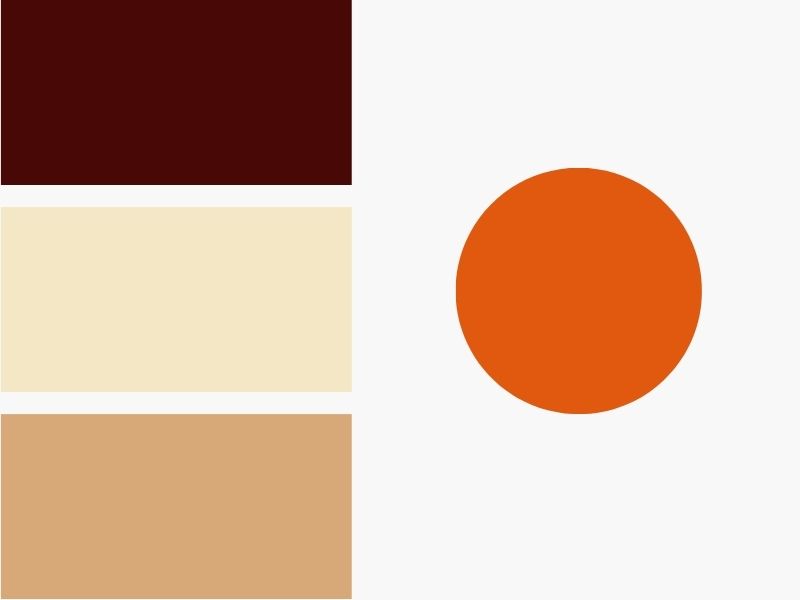 combinação laranja com cores neutras