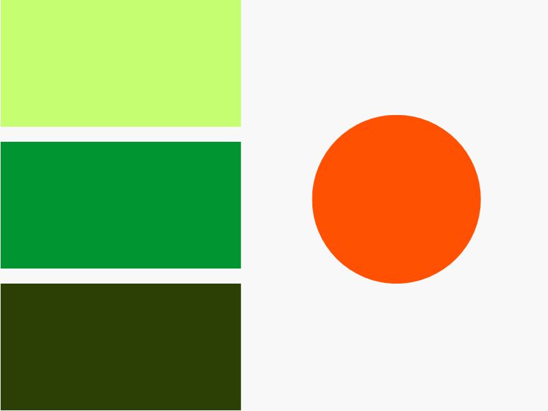 combinação laranja com verde
