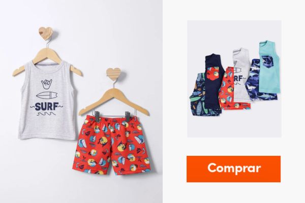 conjunto para bebê surf