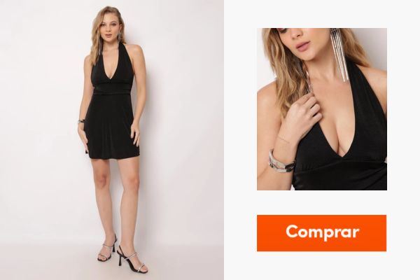 vestido preto curto para noite