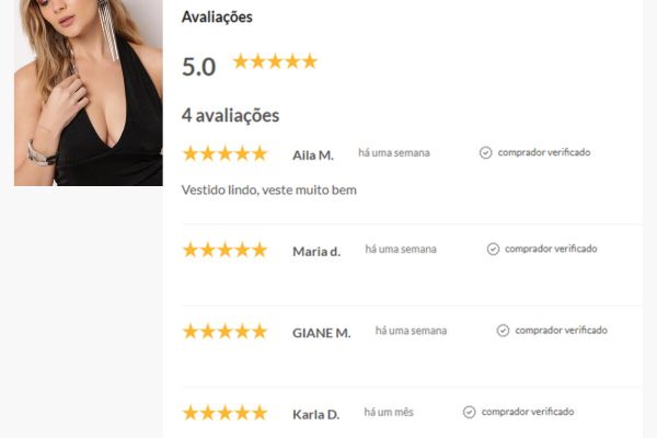 vestido preto feminino com boas avaliações