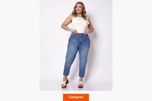 Calça plus size Mom da Sawary