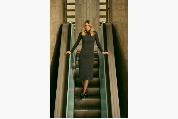 look de meia estação com vestido