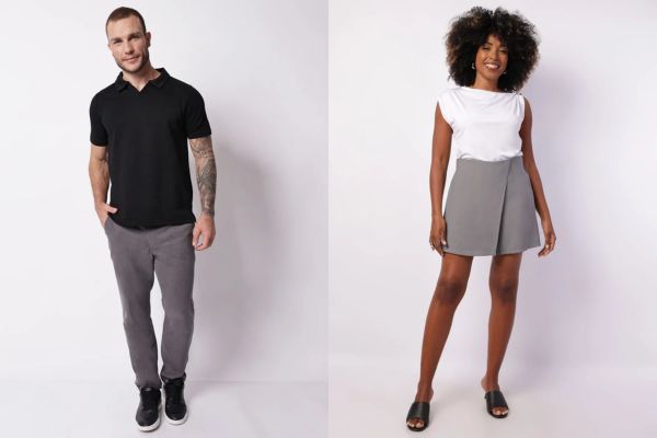 roupa cinza combina com preto e branco