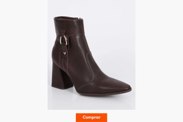 bota feminina marrom elegante