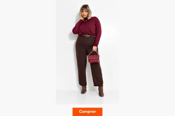 suéter plus size vinho