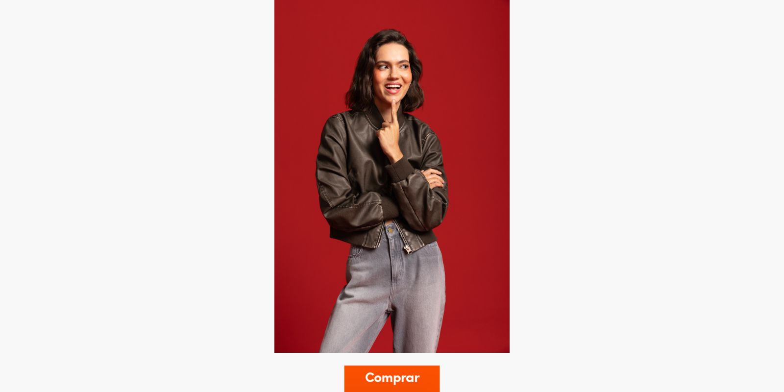 jaqueta bomber feminina que imita couro
