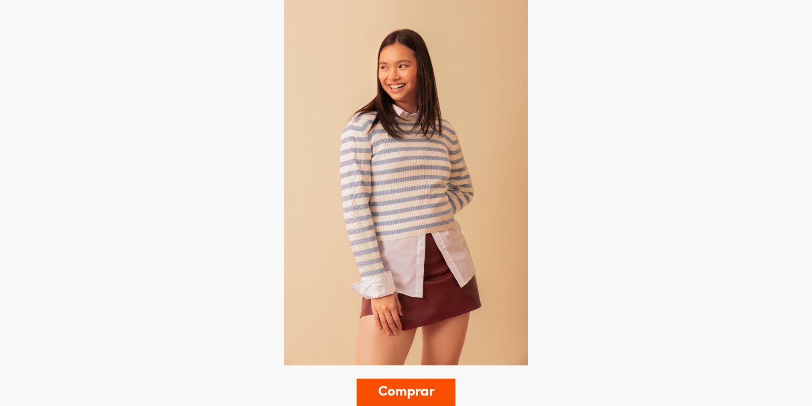 look com listras em tom pastel