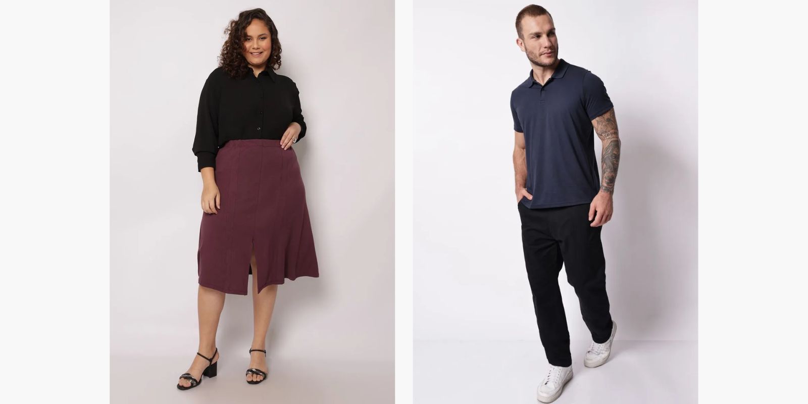 look preto com cores escuras