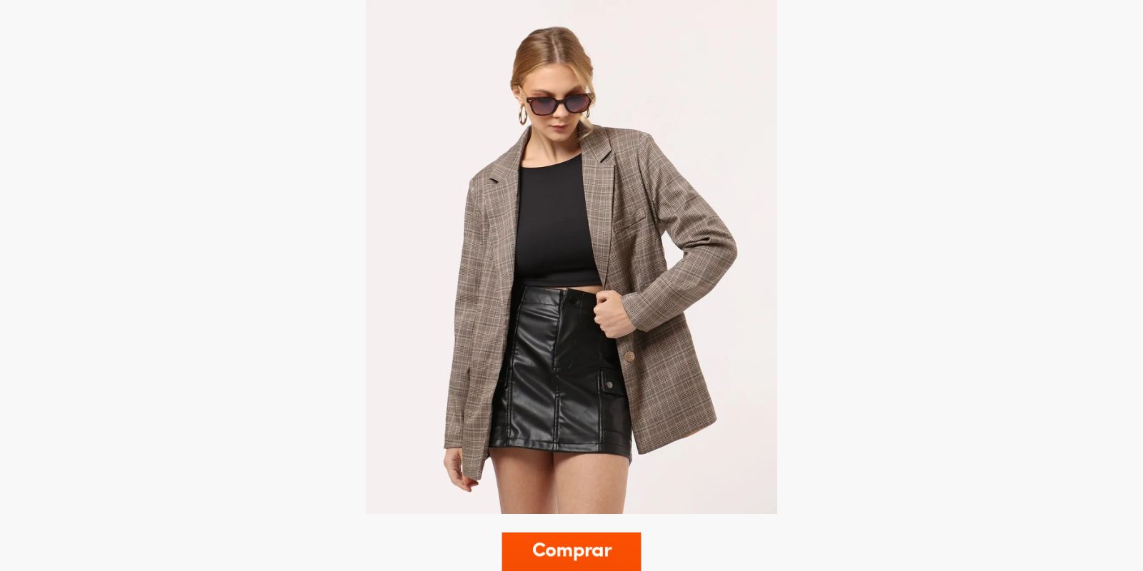 blazer feminino xadrez