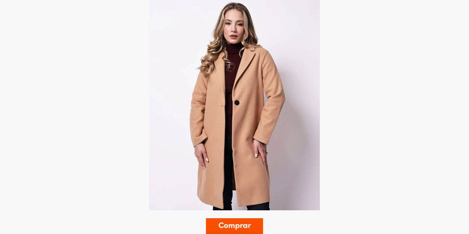 casaco sobretudo elegante bege feminino