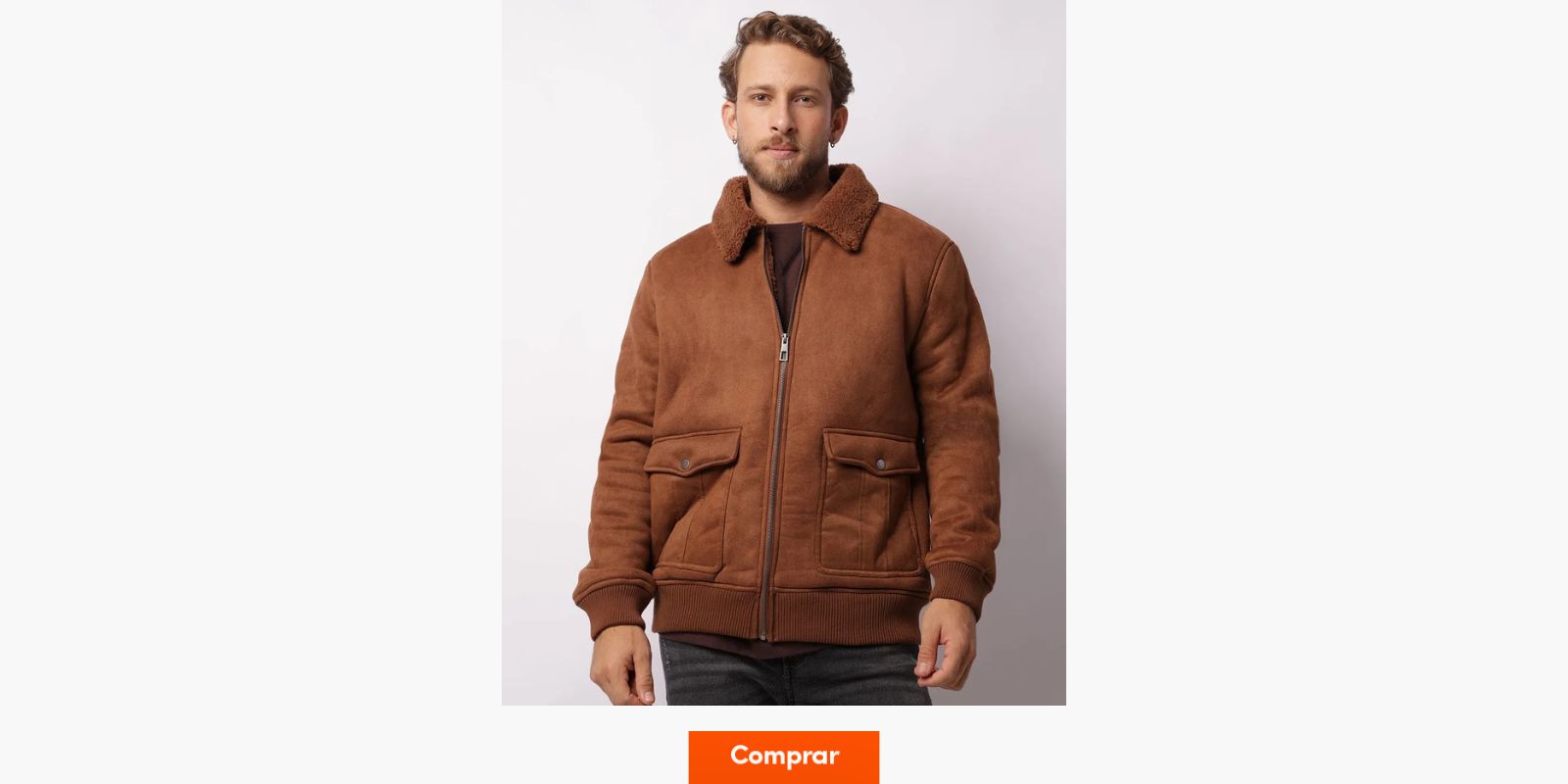 jaqueta aviador masculina marrom com pelos na gola