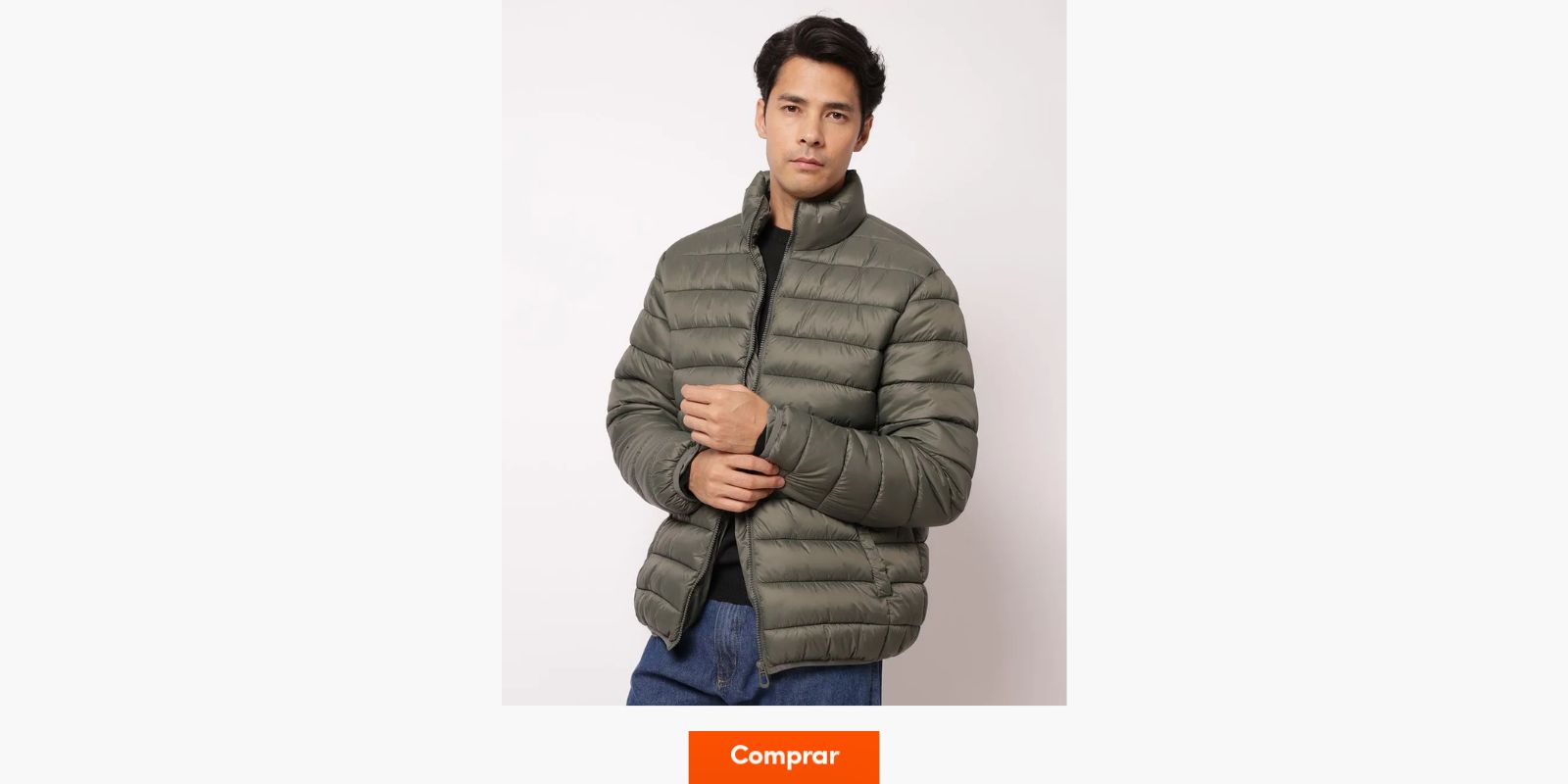 jaqueta puffer masculina verde militar