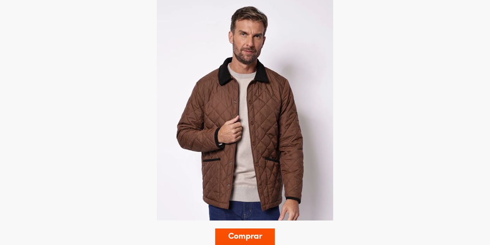 jaqueta quilted matelassê marrom masculina