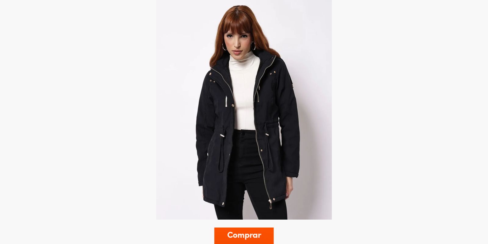 parka preta feminina