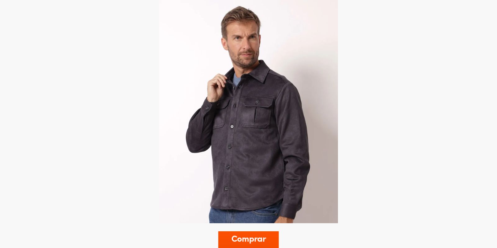 shacket masculina de suede
