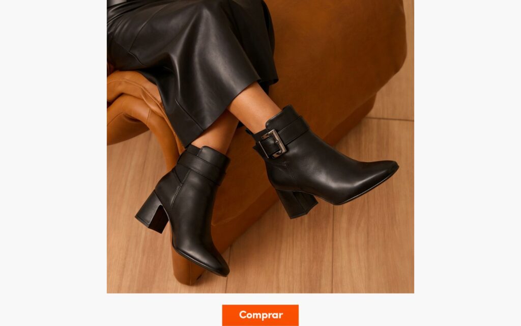 Bota de salto alto preta