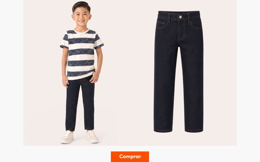 Calça jeans e camiseta listrada