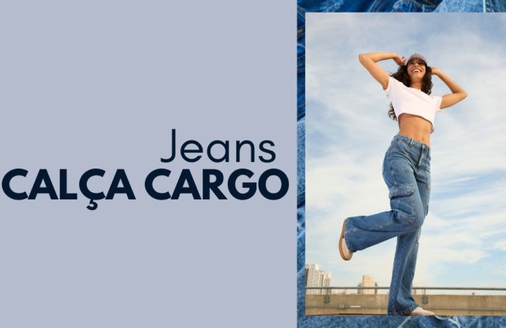 calça jeans cargo
