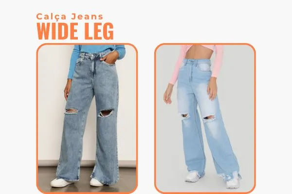 calça jeans wide leg